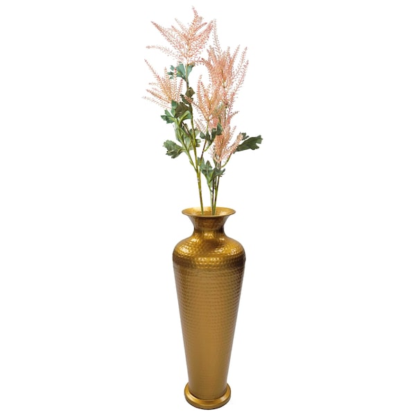Uniquewise Decorative Modern Gold Metal Hammered Floor Flower Vase for Entryway, Living Room or Dining Room QI004250 - main